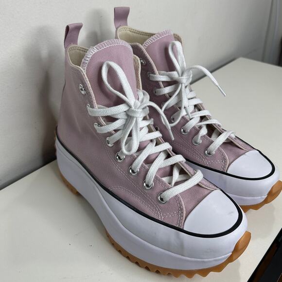 Converse Run Star Hike High Top Platform Sneaker Pink & White W 9 / M 7 - Picture 6 of 16